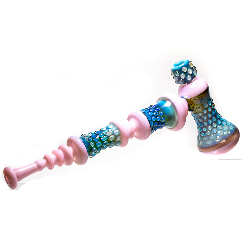 Goo Roo Designs - 25" Hammer Bubbler - Milky Pink, Smoke & Fume - The Cave