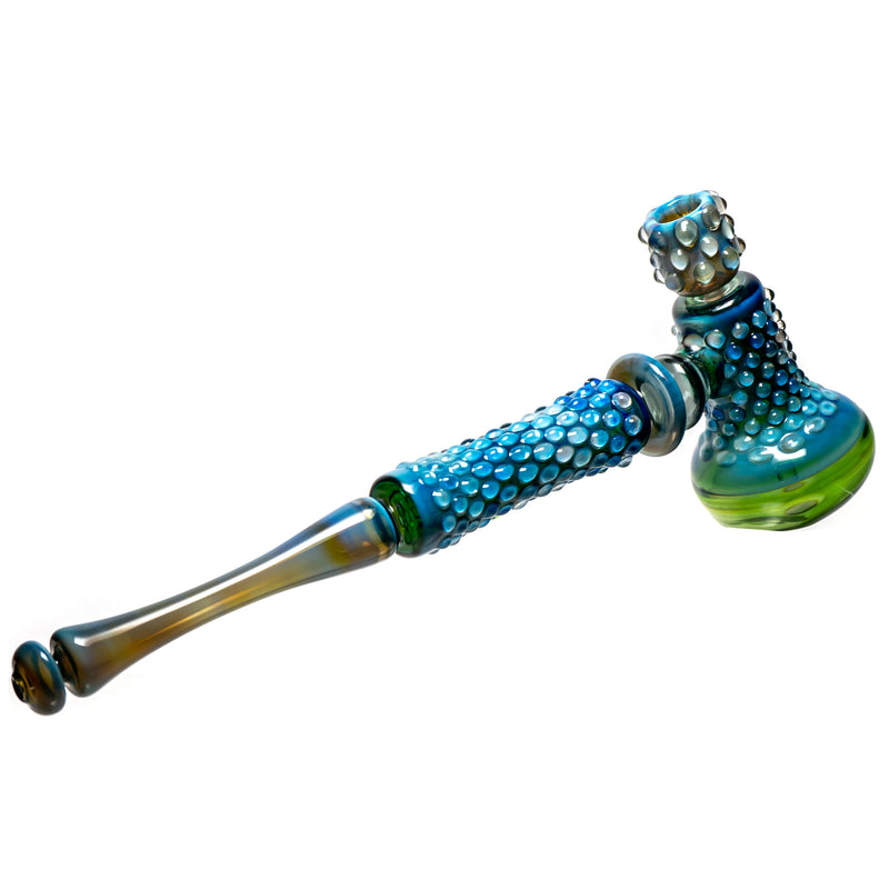 Goo Roo Designs - 23" Hammer Bubbler - Green Blue Fume - The Cave
