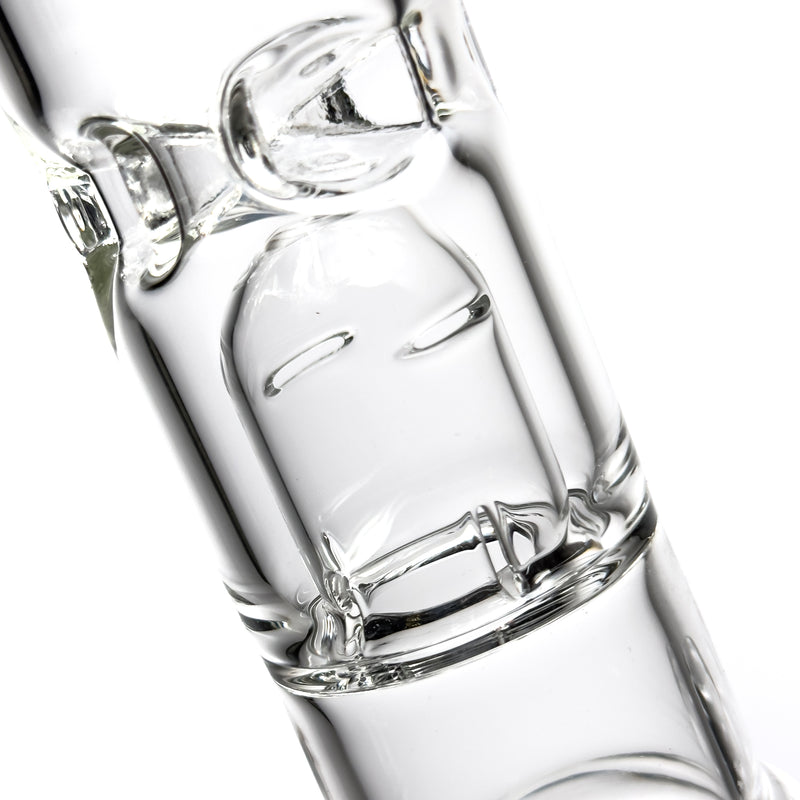HiSi Glass - 16" - Jr. Double Geyser Perc Beaker - The Cave