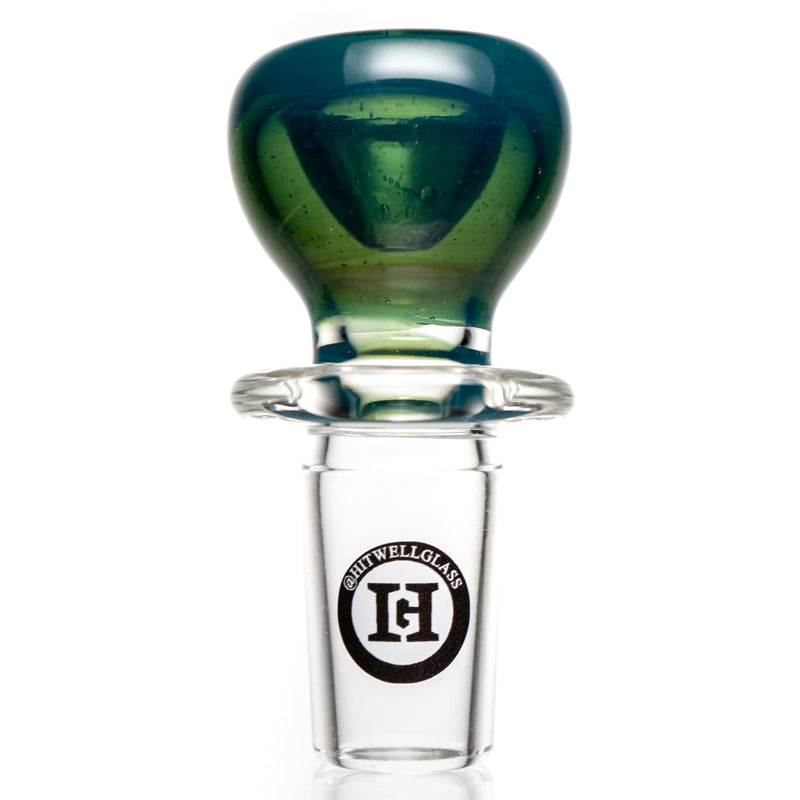 Hitwell Glass - Push Bowl Slide - 18mm - Blue Green - The Cave
