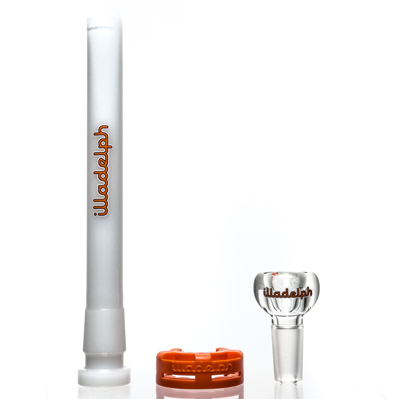 Illadelph - Tall Beaker - Orange & White 5mm - The Cave
