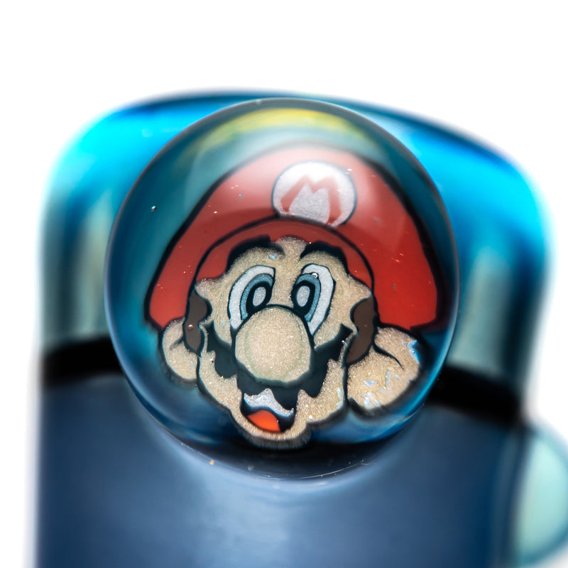 Keys Glass - Push Slide - 14mm - Mario & Luigi - Sparkle Blue & Purple Satin - The Cave