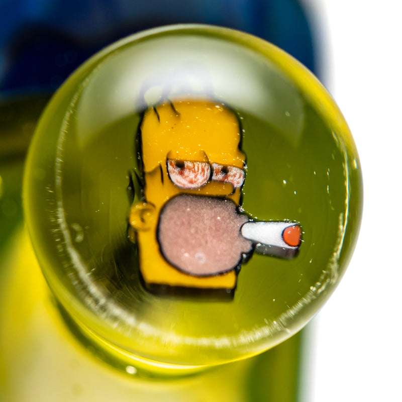 Keys Glass - Push Slide - 14mm - Homer - Lime Drop & Agua Azul - The Cave