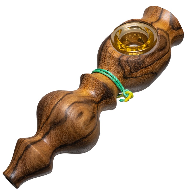 Steve's Dank Pipes - The Classic - Front Carb - Brazilian Bocote - Yellow Bowl - The Cave