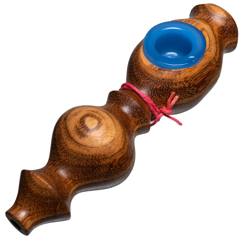 Steve's Dank Pipes - The Classic - Front Carb - Brazilian Tigerwood - Milky Blue Bowl - The Cave