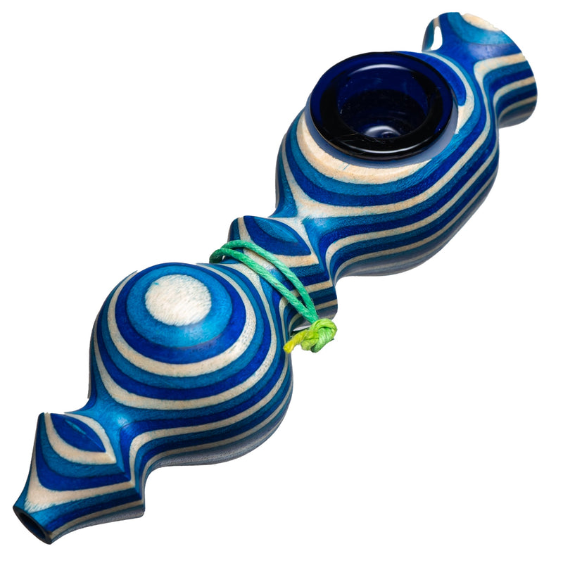 Steve's Dank Pipes - The Classic - Front Carb - Maine Spectra - Blue & White - Blue Bowl - The Cave