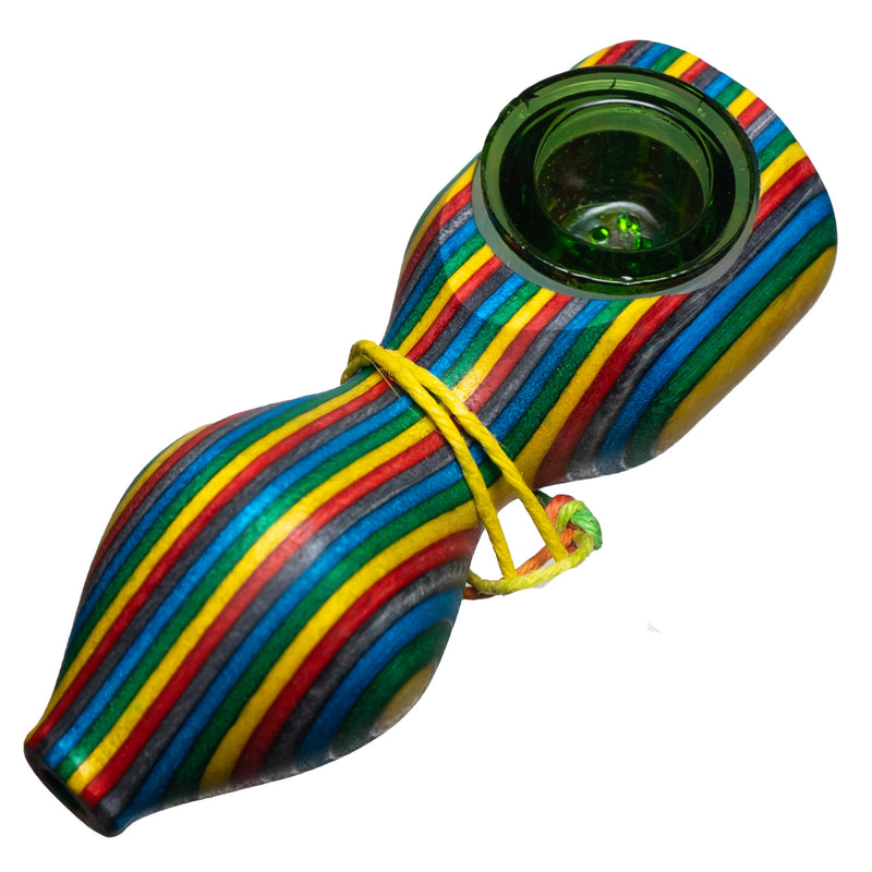 Steve's Dank Pipes - Small Pipe - Maine Spectra-Birch - Rainbow - Green Bowl - The Cave