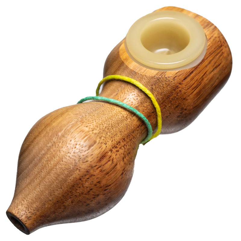 Steve's Dank Pipes - Small Pipe - Australian Canarywood - Milky Yellow Bowl - The Cave