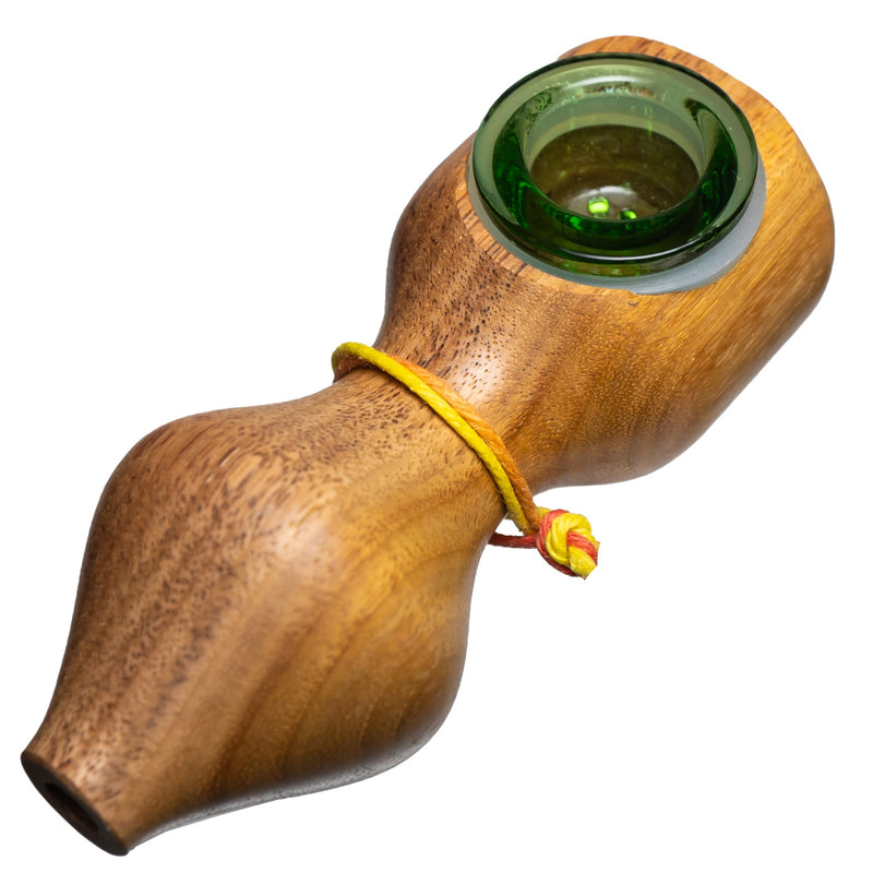 Steve's Dank Pipes - Small Pipe - Australian Canarywood - Green Bowl - The Cave