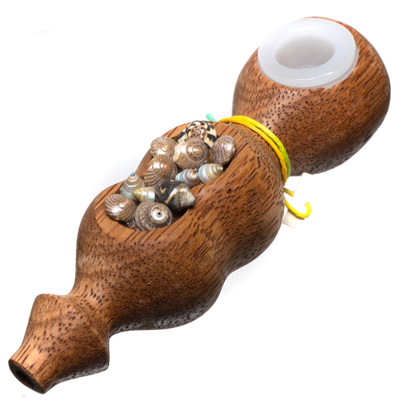 Steve's Dank Pipes - Inlay - Shells - South American Tornillo - White Bowl - The Cave