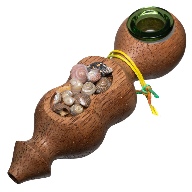 Steve's Dank Pipes - Inlay - Shells - South American Tornillo - Green Bowl - The Cave