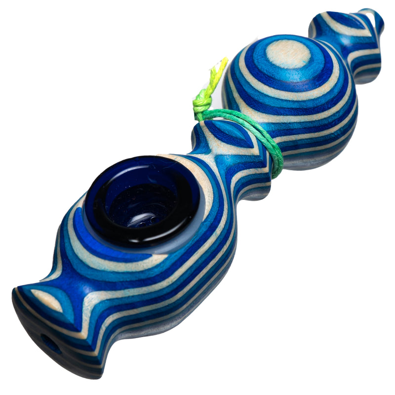 Steve's Dank Pipes - The Classic - Front Carb - Maine Spectra - Blue & White - Blue Bowl - The Cave