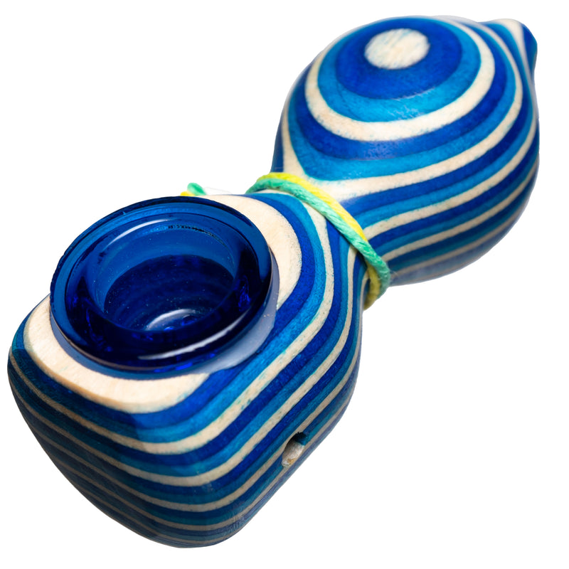 Steve's Dank Pipes - Small Pipe - Maine Spectra-Birch - Blue & White - Blue Bowl - The Cave