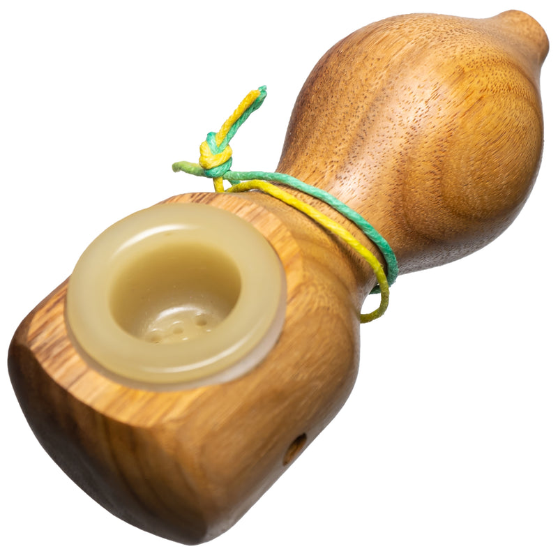 Steve's Dank Pipes - Small Pipe - Australian Canarywood - Milky Yellow Bowl - The Cave