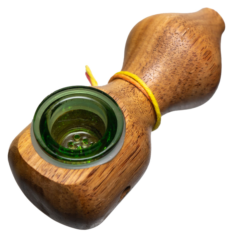 Steve's Dank Pipes - Small Pipe - Australian Canarywood - Green Bowl - The Cave