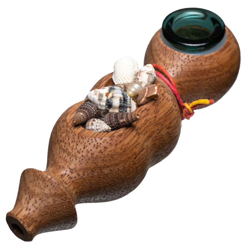 Steve's Dank Pipes - Inlay - Shells - South American Tornillo - Teal Bowl - The Cave
