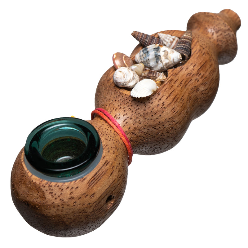 Steve's Dank Pipes - Inlay - Shells - South American Tornillo - Teal Bowl - The Cave
