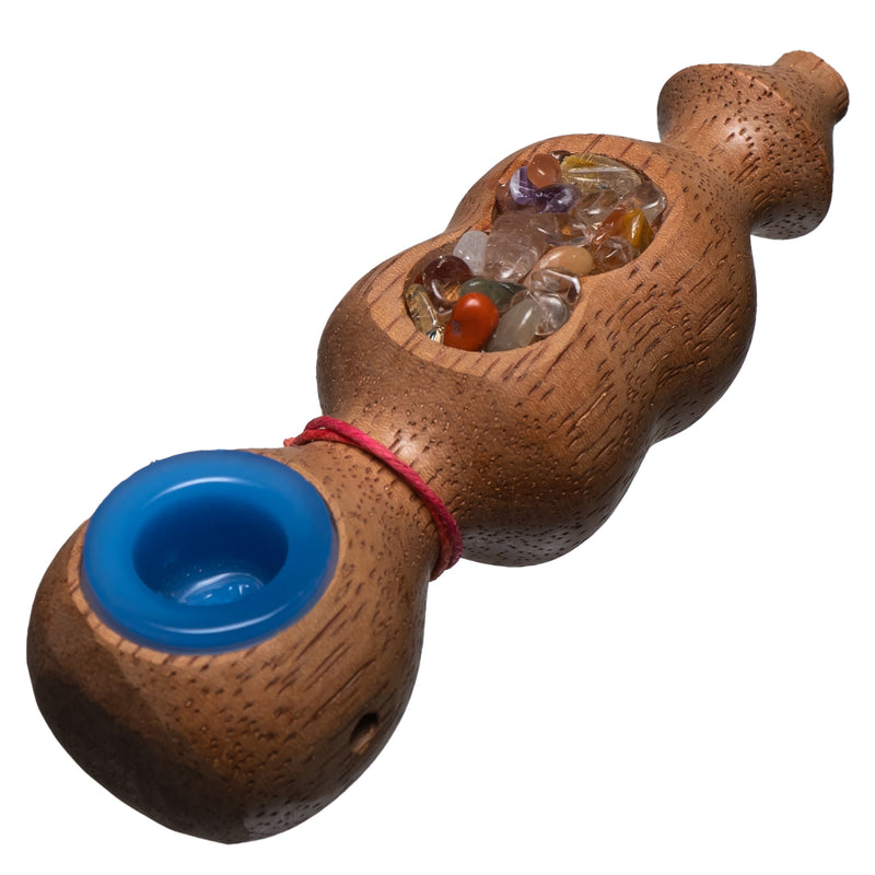 Steve's Dank Pipes - Inlay - Stones - South American Tornillo - Milky Blue Bowl - The Cave
