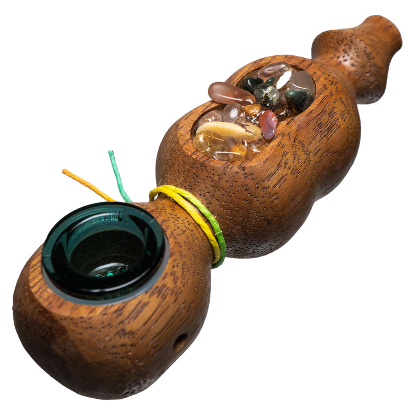 Steve's Dank Pipes - Inlay - Stones - South American Tornillo - Teal Bowl - The Cave