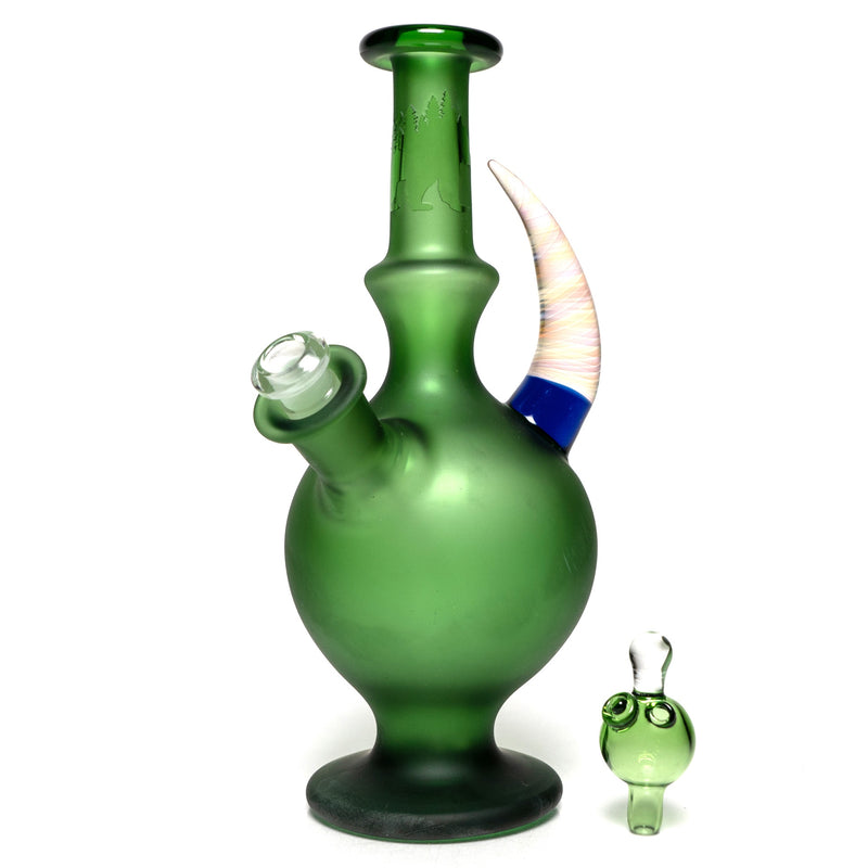 Brando - 10mm Full Blasted Ball Rig - Green w/ Cobalt - Honeycomb Millie - The Cave