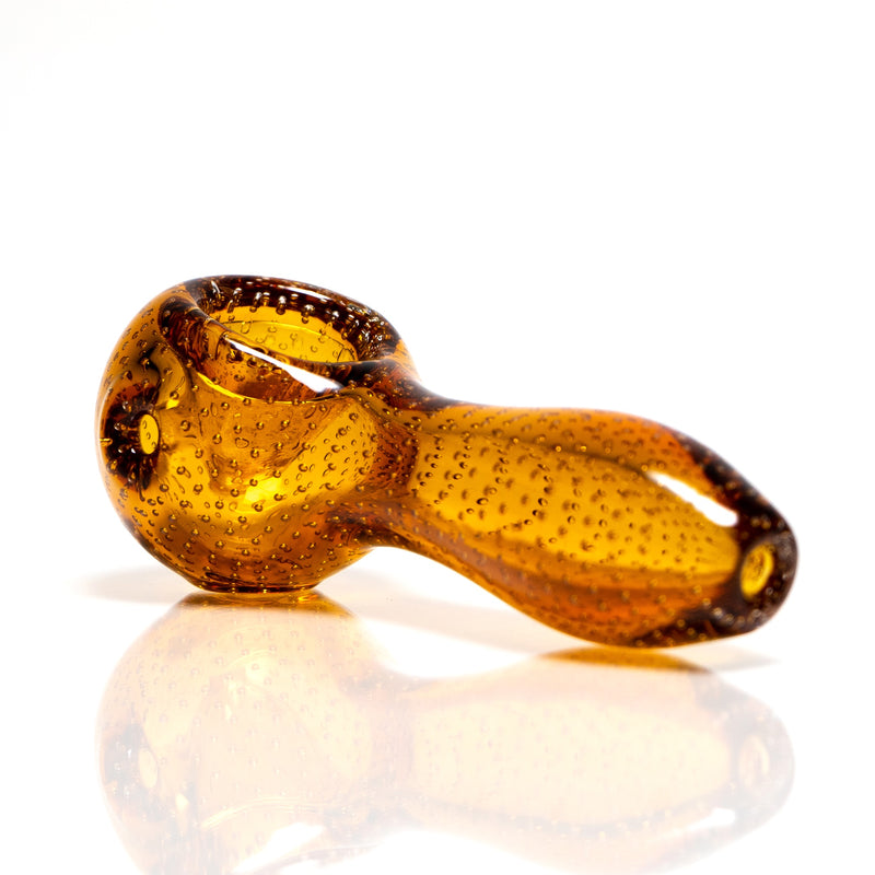 Shooters - 4" Air Bubble Spoon Pipe - Amber - The Cave