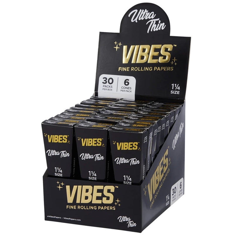 Vibes - 1.25 Ultra Thin - 6 Cones - 30 Pack Box - The Cave
