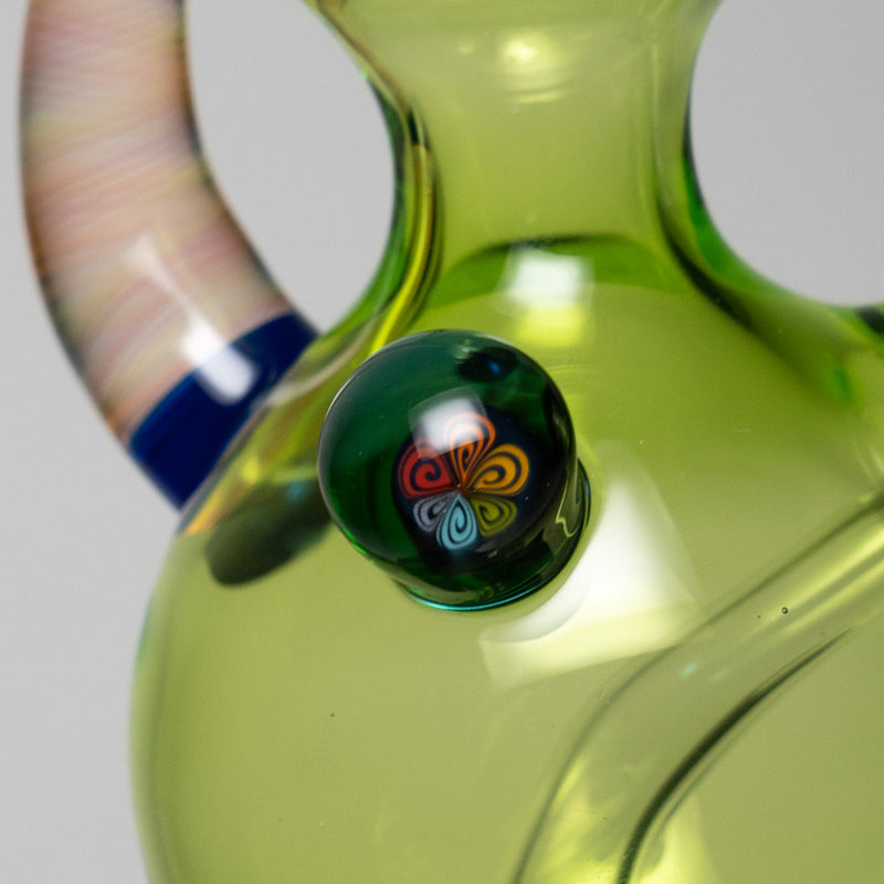 Brando - 10mm Half Blasted Ball Rig - Lime Juice w/ Cobalt - Thumby Millie - The Cave
