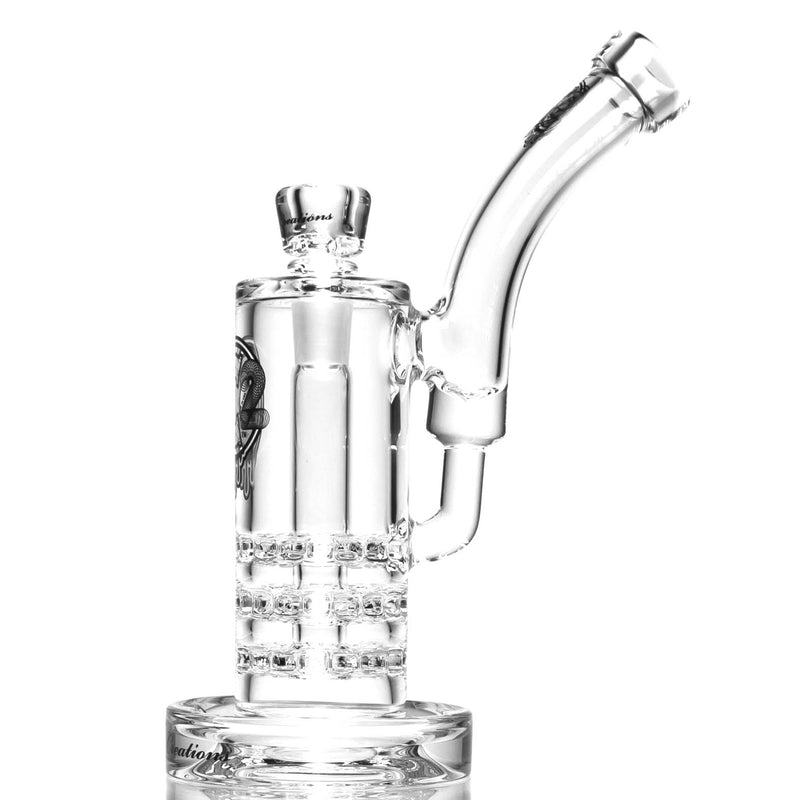 C2 Custom Creations - Triple Ratchet Bubbler - 50mm - White Seed Label - The Cave