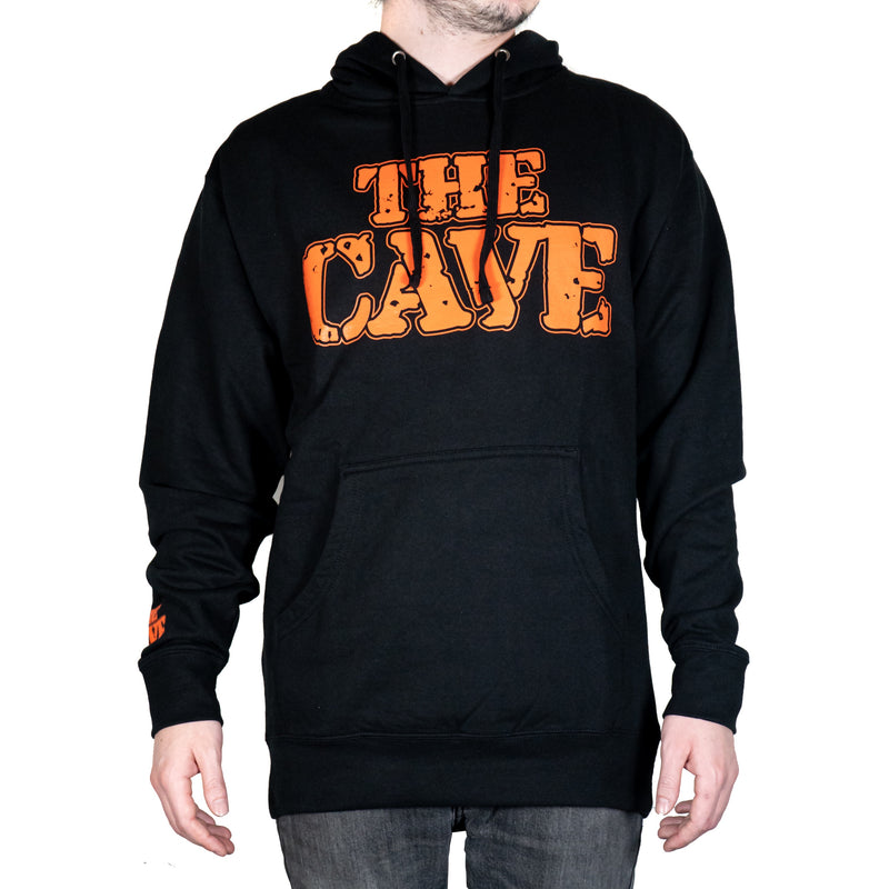 The Cave - Hooded Sweatshirt - Classic Logo - Black & Orange - XL - The Cave