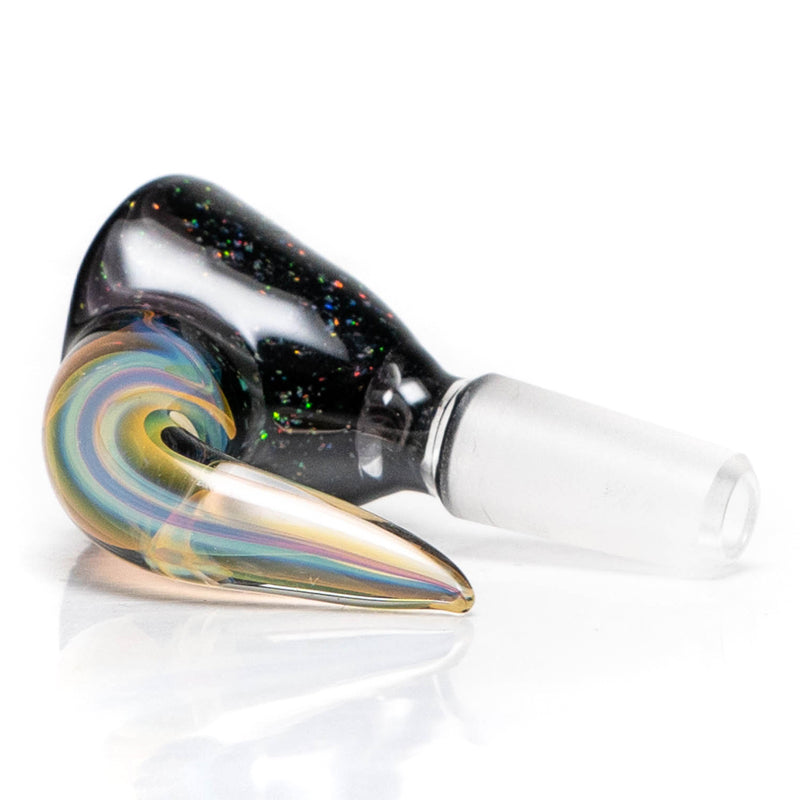 Jakers Glass - Worked Mini Beaker - Crushed Opal & Rasta Reversal - The Cave