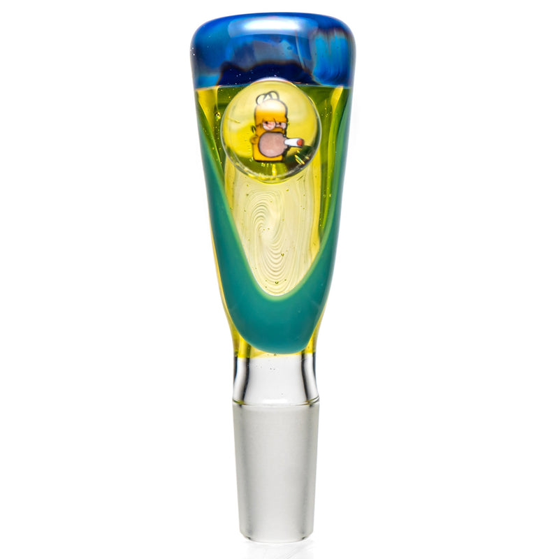 Keys Glass - Push Slide - 14mm - Homer - Lime Drop & Agua Azul - The Cave