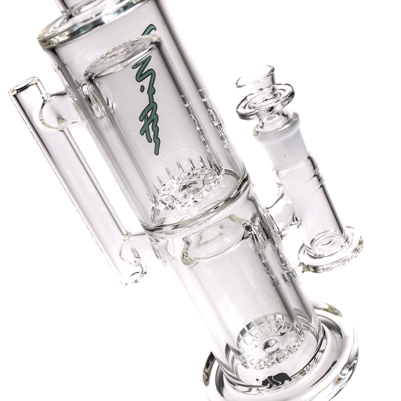 Moltn Glass - Sixty Five - Double Can Perc - Green Sig. - The Cave