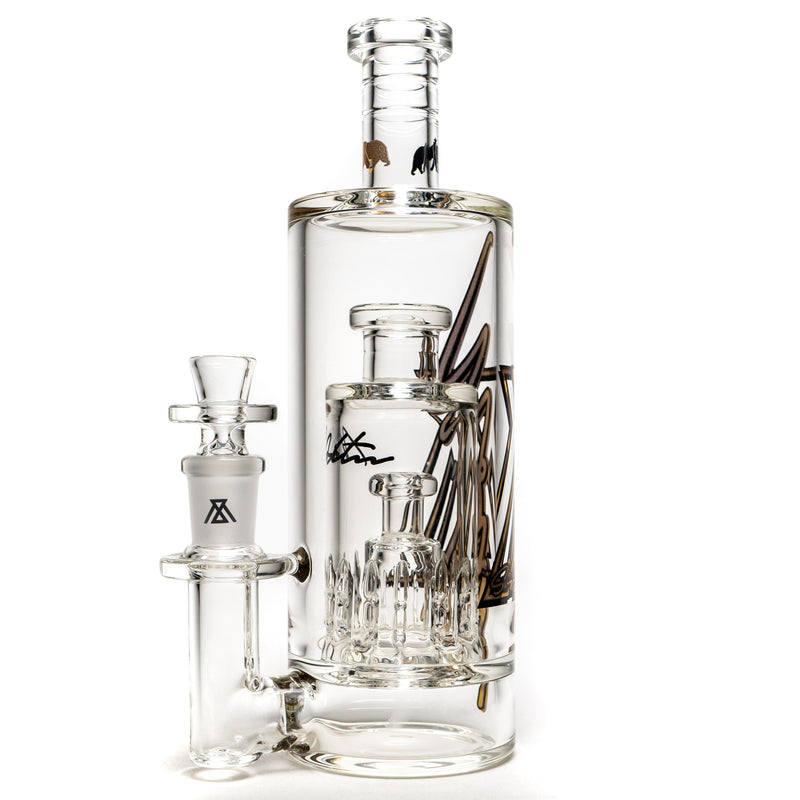 Moltn Glass - Sixty Five Bottle - Tall - Triple Bottle Perc - Gold Signature Label - The Cave