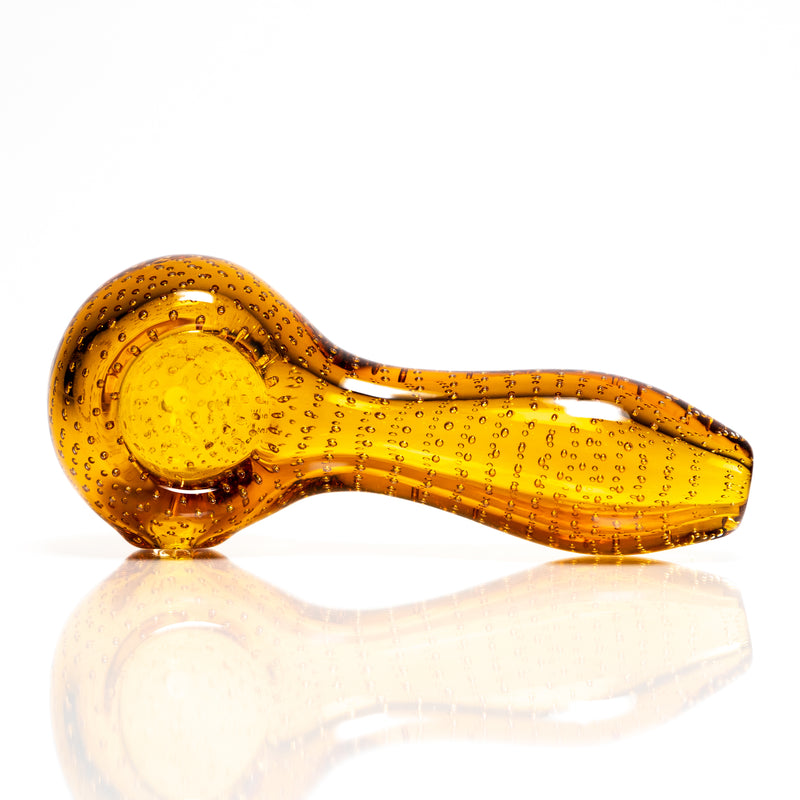 Shooters - 4" Air Bubble Spoon Pipe - Amber - The Cave
