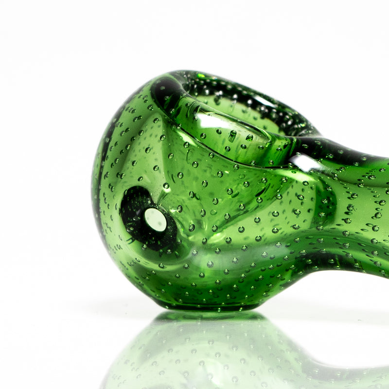 Shooters - 4" Air Bubble Spoon Pipe - Green - The Cave