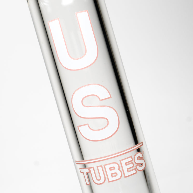 US Tubes - 13" Beaker 50x7 - White & Pink Vertical Label - The Cave