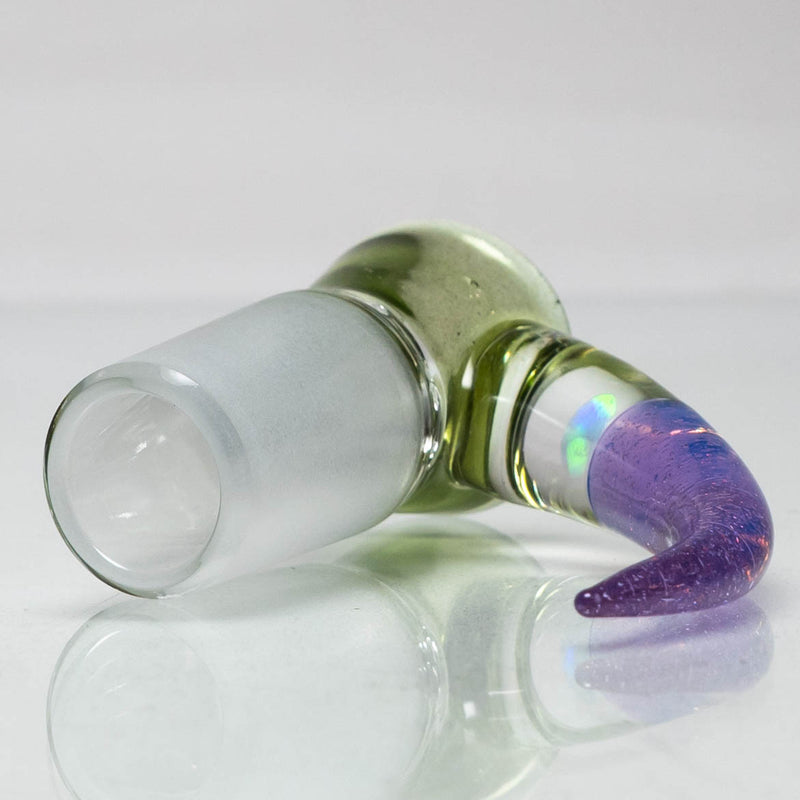 Unity Glassworks - 4 Hole Opal Horn Slide - 18mm - Metal Fleck & Pink Slyme - The Cave