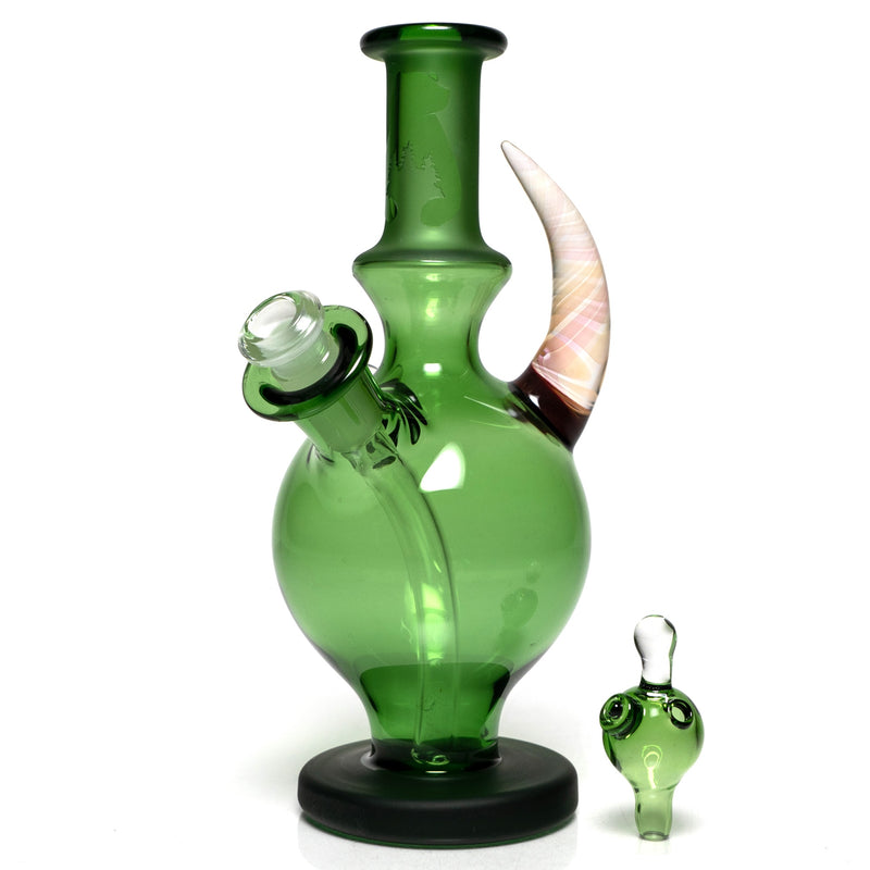 Brando - 10mm Half Blasted Ball Rig - Green w/ Dragons Blood - Thumby Millie - The Cave