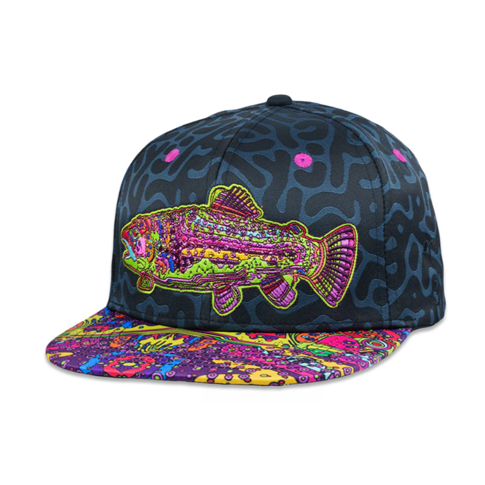 Grassroots - Android Jones Kilgore Trout Coral Black Snapback Hat - Large/XL - The Cave