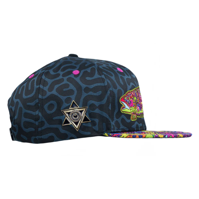 Grassroots - Android Jones Kilgore Trout Coral Black Snapback Hat - Large/XL - The Cave