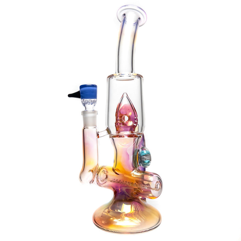 Ben Wilson - Hollow Foot Inline Recycler w/ Triple Donut Perc - Gold Fume - The Cave