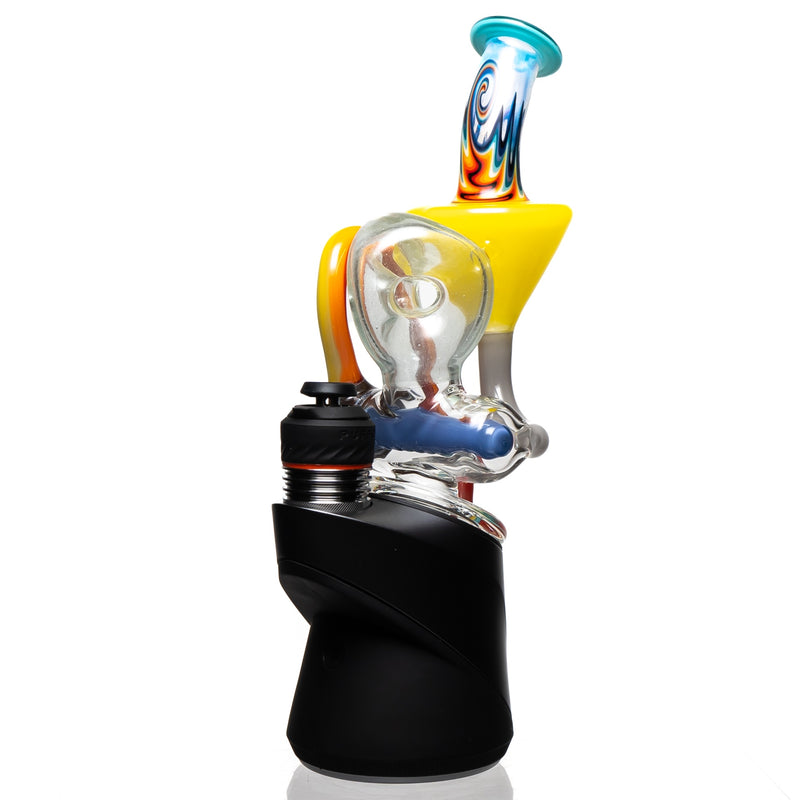 Ben Wilson - Triple Donut Inline Recycler Puffco Peak Top - Multi Color w/ Linework - The Cave