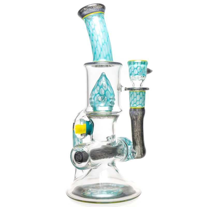 Ben Wilson - Hollow Foot Inline Recycler w/ Triple Donut Perc - Agua Honeycomb w/ S.W. & Green - The Cave