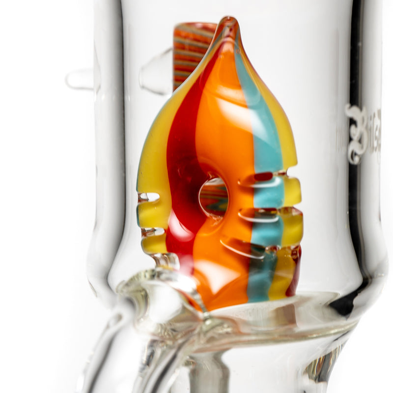 Ben Wilson - Hollow Foot Inline Recycler w/ Triple Donut Perc - Satin w/ Multicolor Linework - The Cave