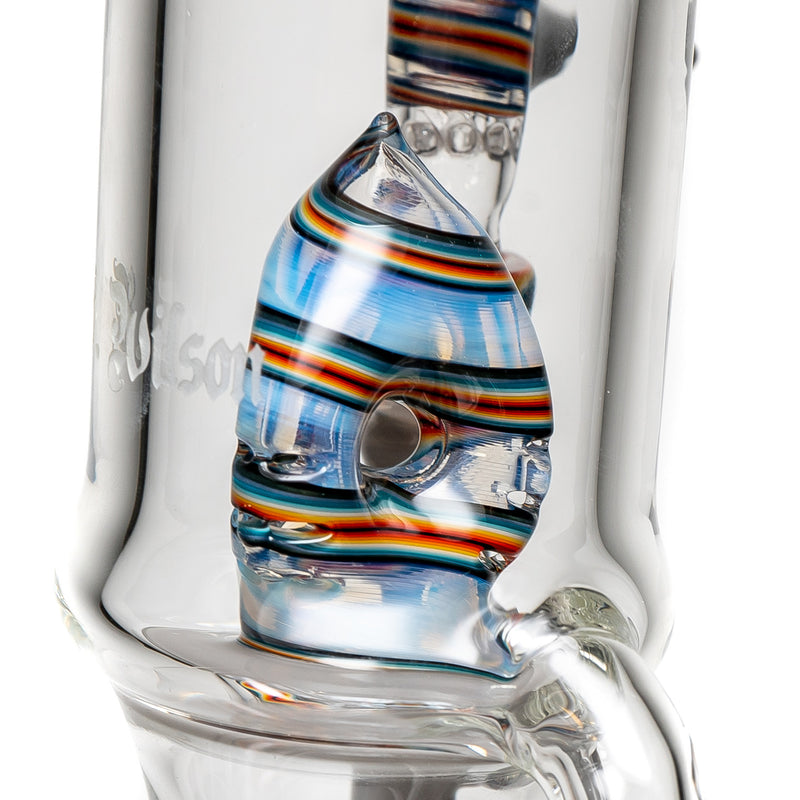 Ben Wilson - Hollow Foot Inline Recycler w/ Triple Donut Perc - P. Grey & Opaline w/ F.I. Linework - The Cave