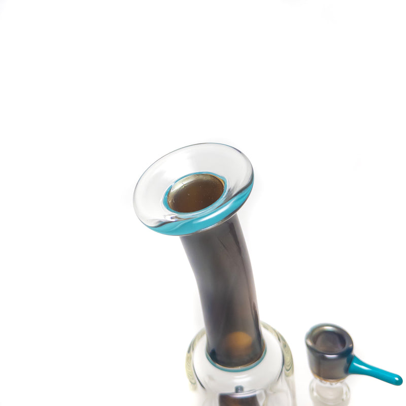 Ben Wilson - Hollow Foot Inline Recycler w/ Triple Donut Perc - Electrum w/ Agua Azul - The Cave