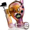 Ben Wilson - Triple Donut Inline Bubbler - Laydown - Fume w/ Color Accents - The Cave