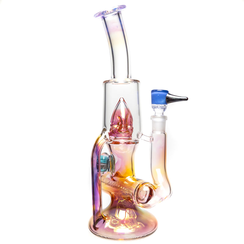 Ben Wilson - Hollow Foot Inline Recycler w/ Triple Donut Perc - Gold Fume - The Cave