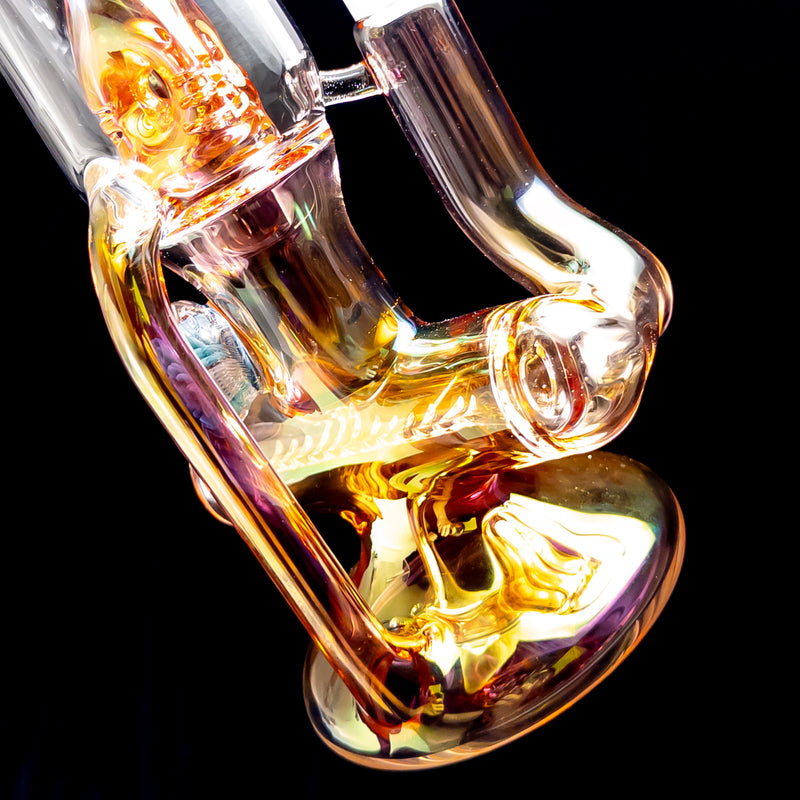 Ben Wilson - Hollow Foot Inline Recycler w/ Triple Donut Perc - Gold Fume - The Cave