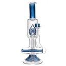 Ben Wilson - Hollow Foot Inline Recycler w/ Triple Donut Perc - Dark Blue Satin w/ White - The Cave